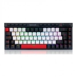 Teclado Mecnico Gamer MAGIC-WAND RGB Switch Brown Layout 65% Branco Preto e Vermelho