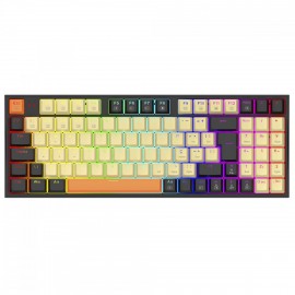 Teclado Mecnico Gamer Redragon KITAVA RGB Switch Brown ABNT2  Bege Preto e Laranja