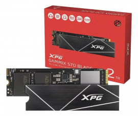 M.2 ADATA XPG GAMMIX S70 BLADE 2TB 2280 PCIe Gen4x4 NVMe 1.4 Leitura 7400MB/s Gravao 6400MB/s