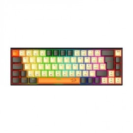 Teclado Mecnico Gamer Redragon RYZE RGB Switch Brown ABNT2 Layout 60% Bege Preto e Laranja